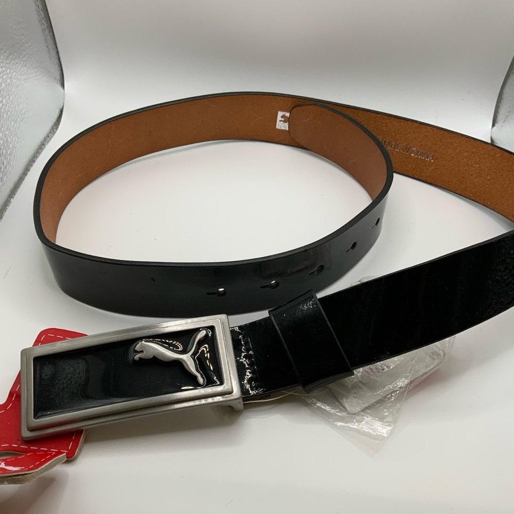 Puma Black Belt with Silver Buckle